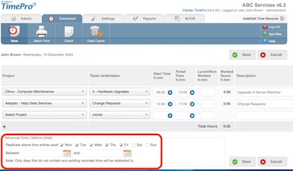Smarter Advanced Timesheet Replication